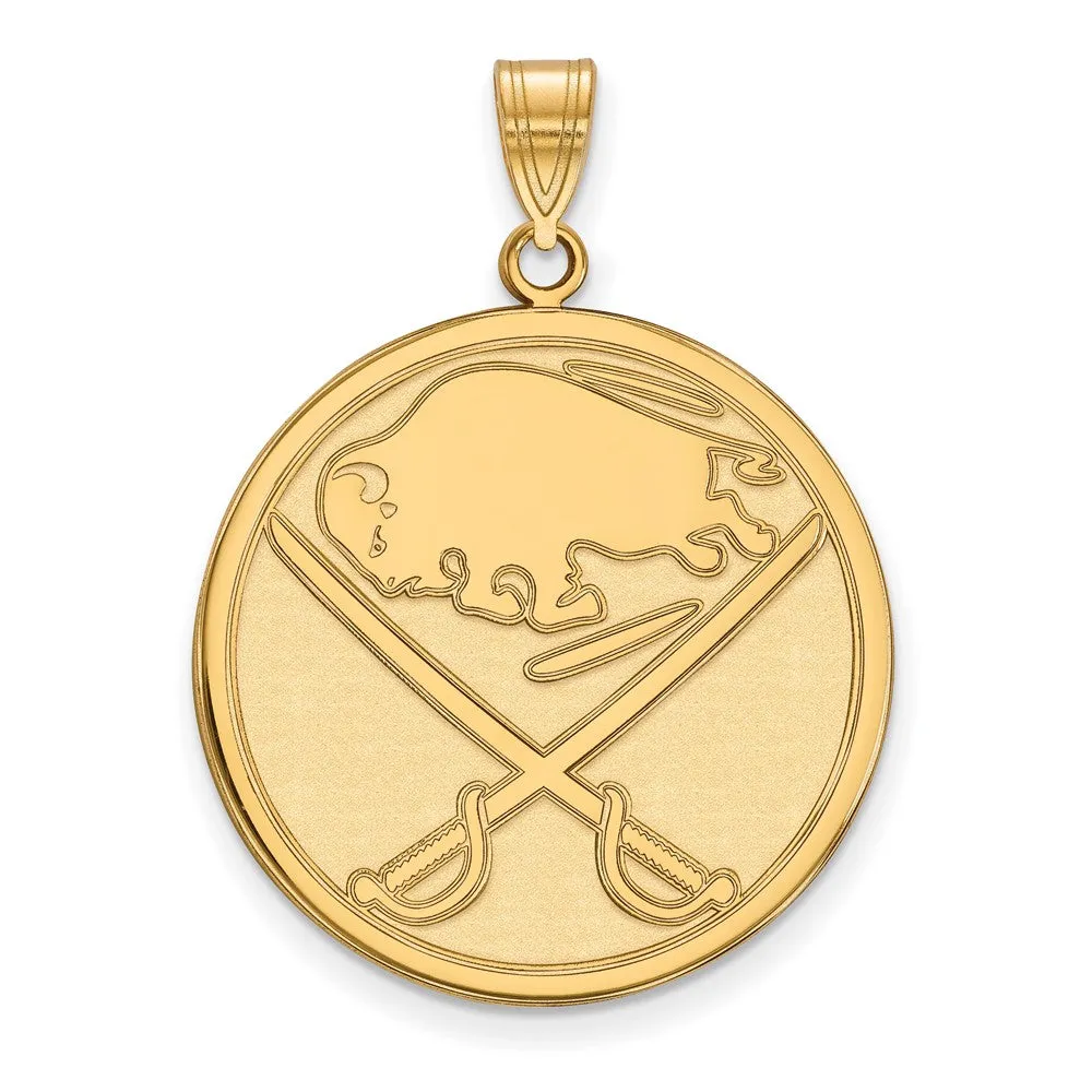 10k Yellow Gold Buffalo Sabres XL Disc Pendant