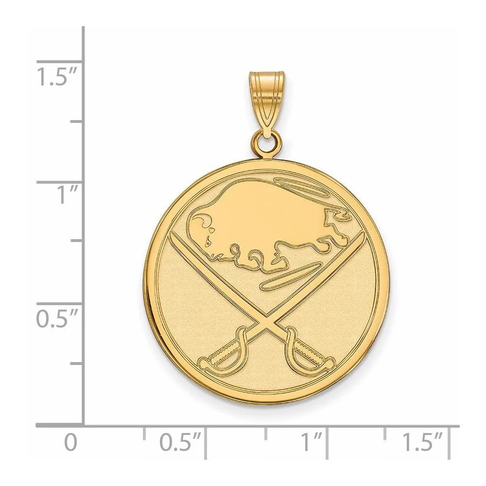 10k Yellow Gold Buffalo Sabres XL Disc Pendant