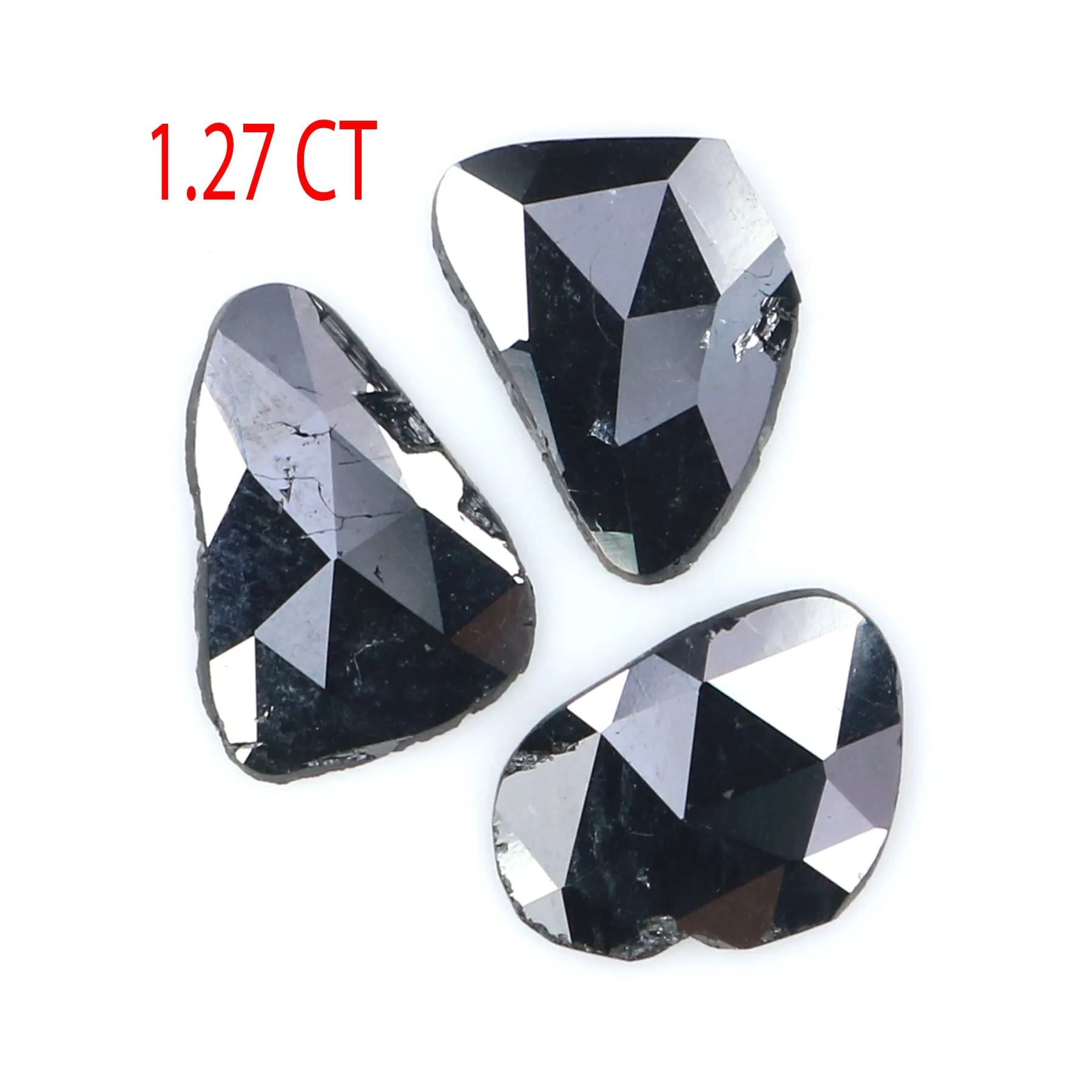 1.27 CT Natural Black Diamond, 8.10 MM Slice Shape, Rose Cut (KR2600)