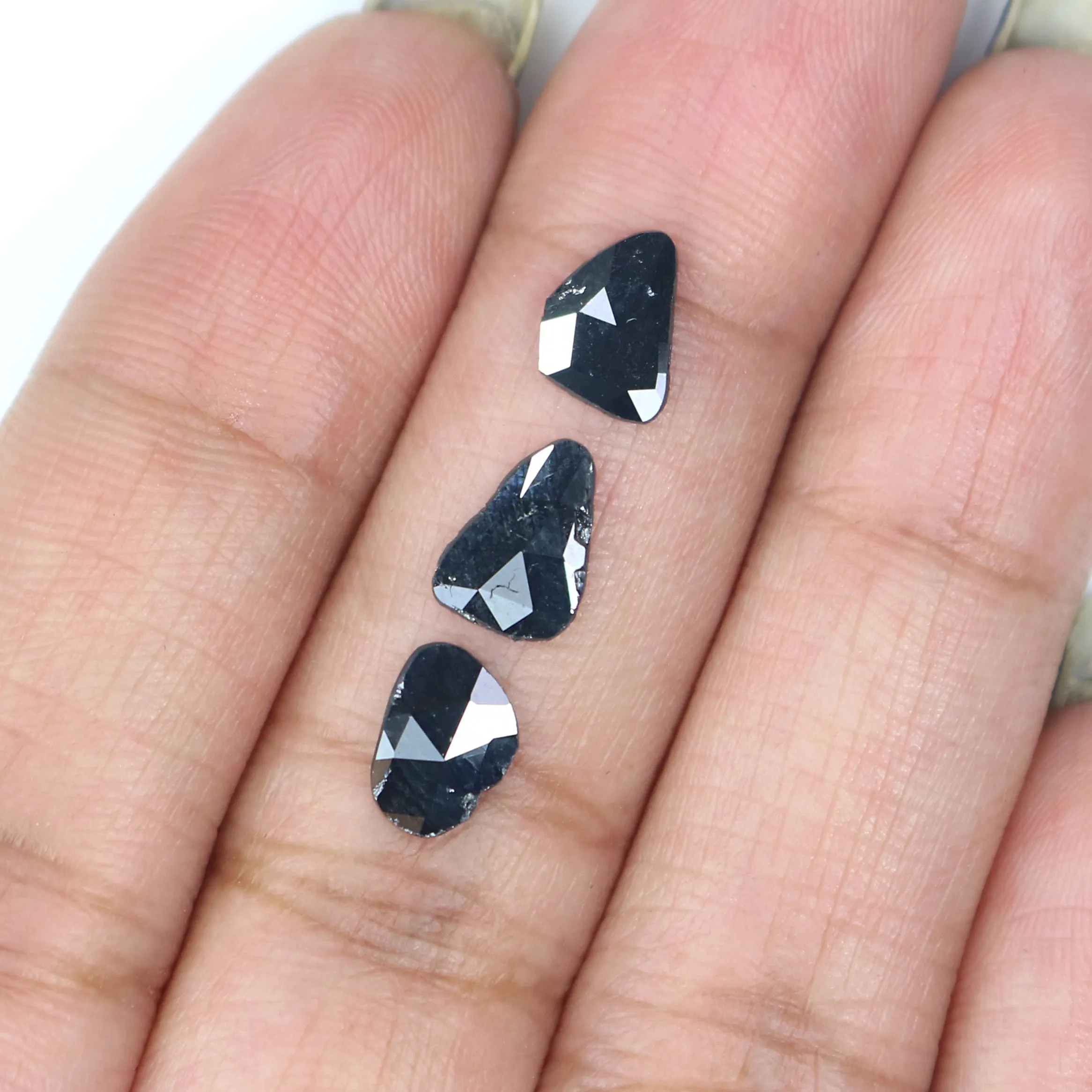 1.27 CT Natural Black Diamond, 8.10 MM Slice Shape, Rose Cut (KR2600)