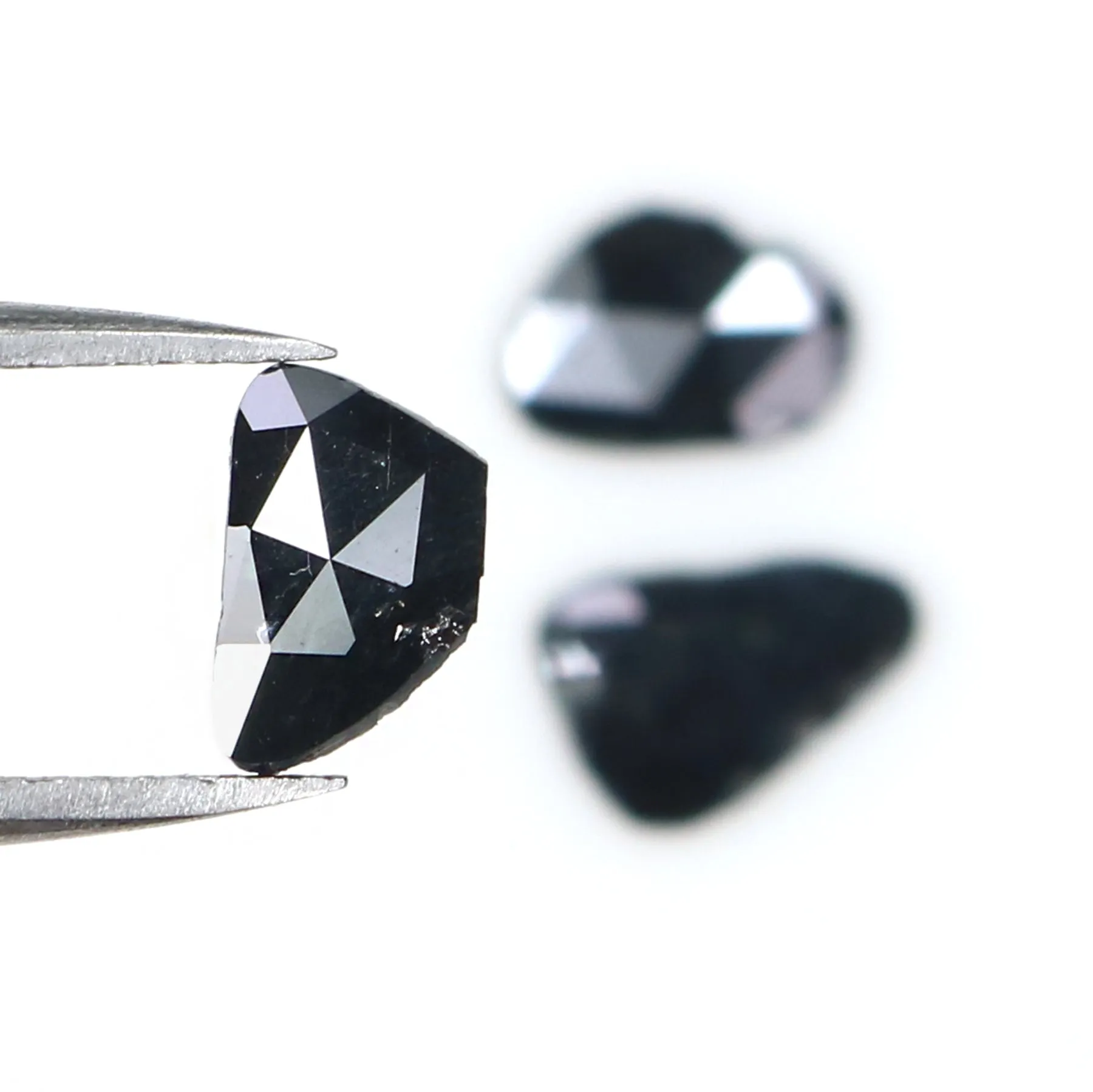 1.27 CT Natural Black Diamond, 8.10 MM Slice Shape, Rose Cut (KR2600)