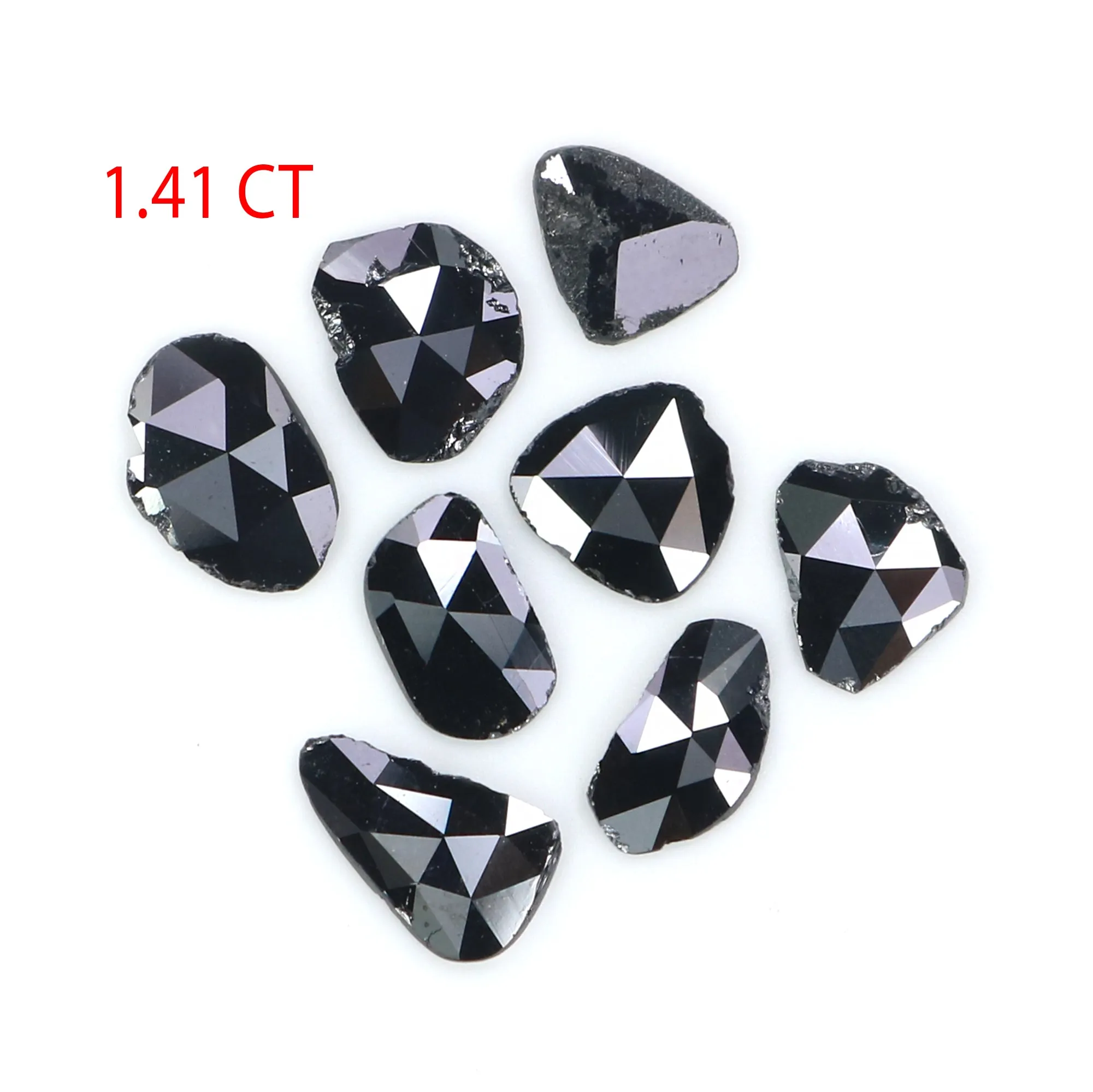 1.41 CT Natural Black Loose Slice Diamond - 4.70 MM Rose Cut Shape (L2597)