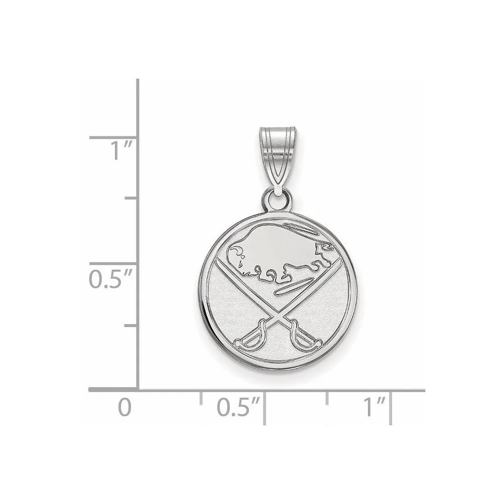 14k White Gold Buffalo Sabres Pendant | NHL Medium Disc