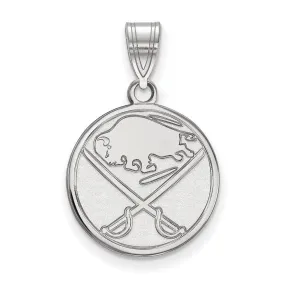 14k White Gold Buffalo Sabres Pendant | NHL Medium Disc