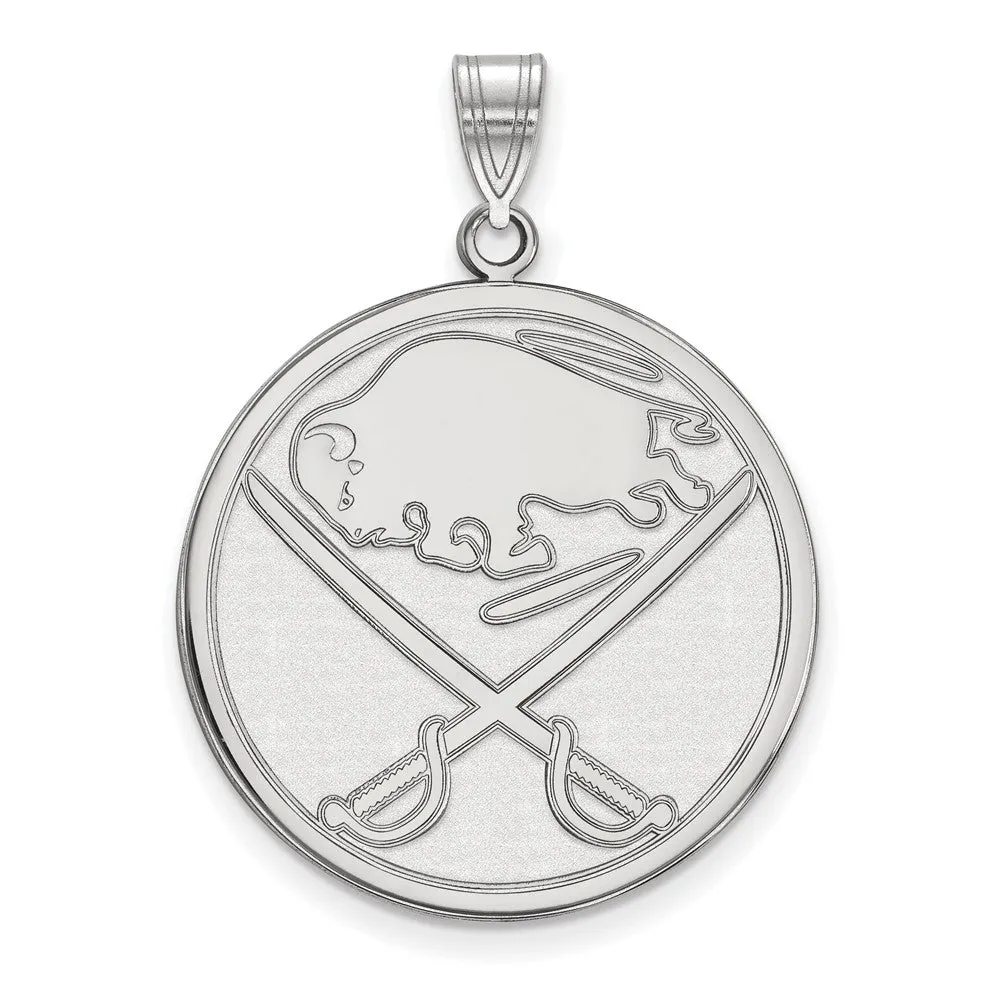 14k White Gold Buffalo Sabres Pendant - XL Disc, NHL