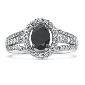 1.50 carat black diamond ring