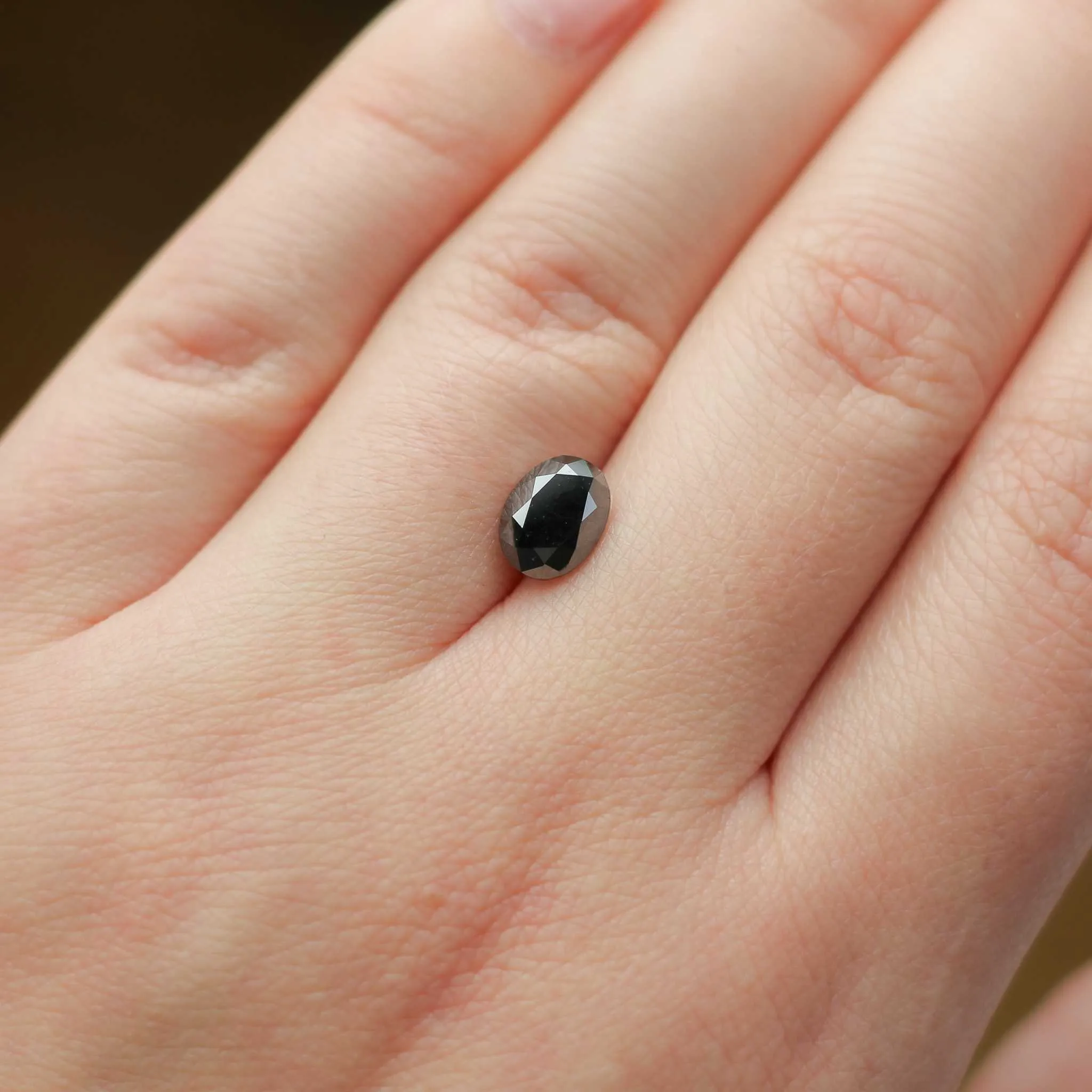 1.67 carat Oval Black Diamond