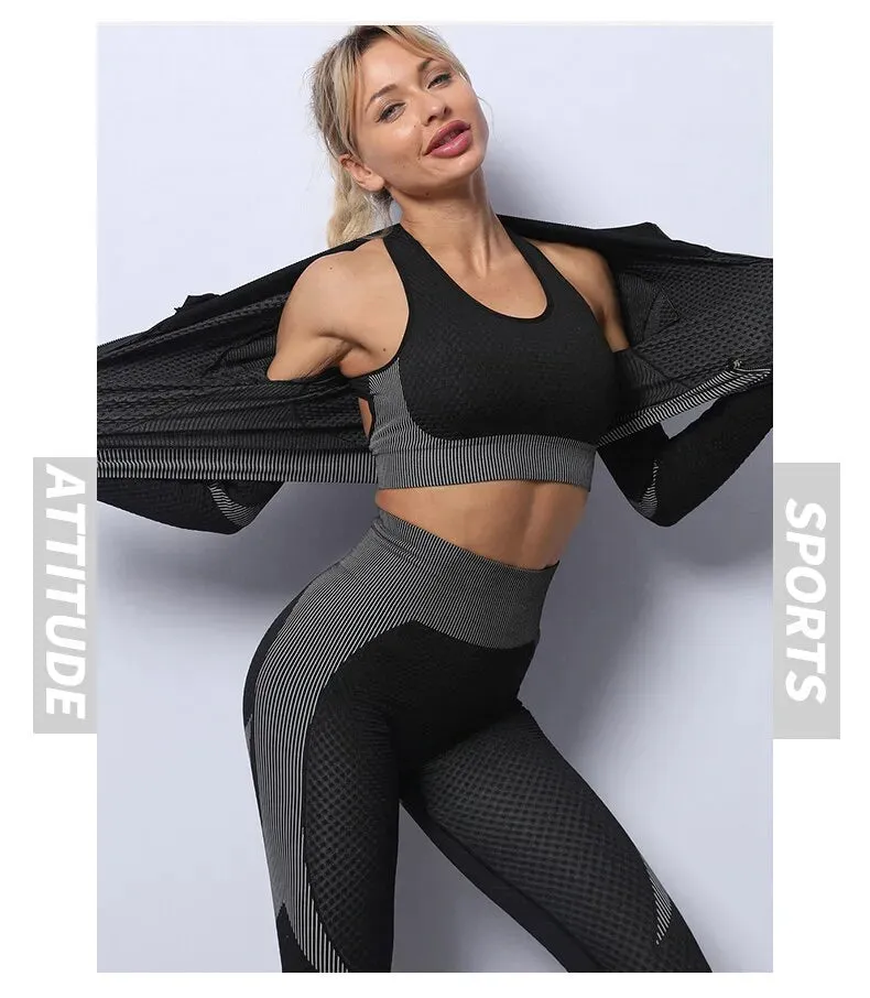 2/3 Piece Seamless Women's Yoga Set - Workout Sportswear & Gym Clothing