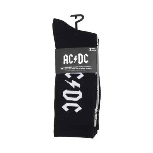 AC/DC socks, AC/DC crew socks, 3-pack AC/DC socks, crew socks with AC/DC design