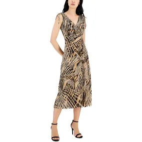 Anne Klein dress fit & flare ruched print women's