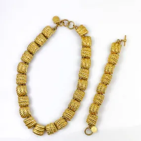 Anne Klein Gold Chunky Necklace and Bracelet Set