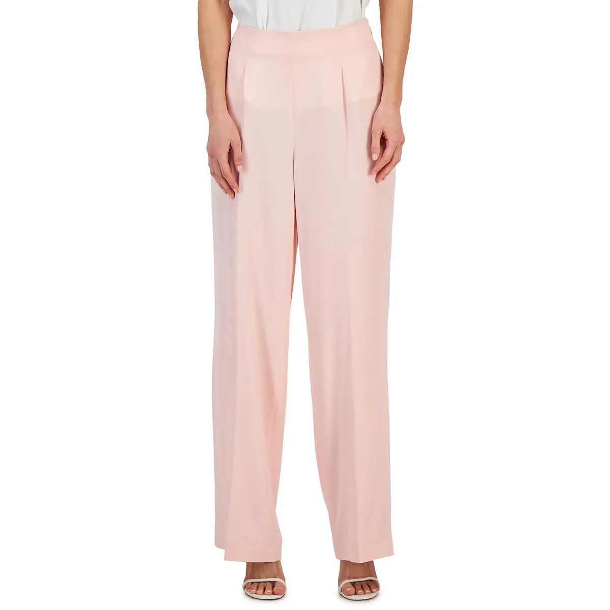 Anne Klein High Rise Pleated Wide Leg Pants.