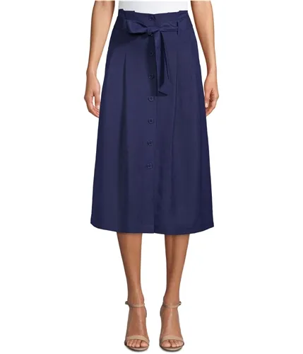 Anne Klein Womens Belted Midi Skirt