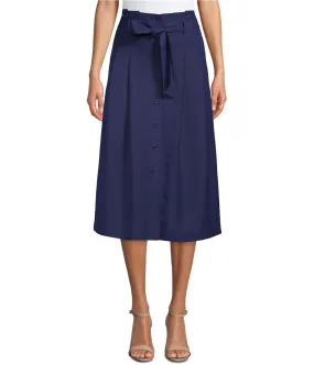 Anne Klein Womens Belted Midi Skirt