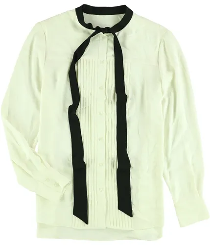 Anne Klein Womens Bow Button Down Blouse