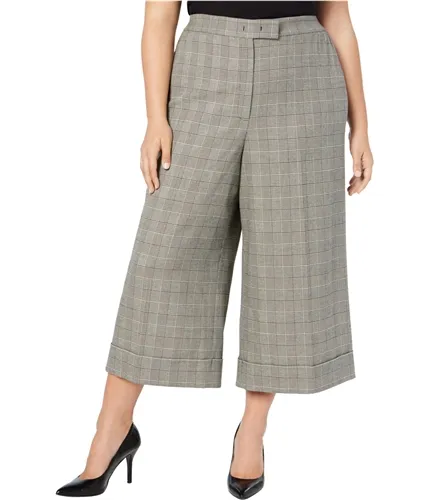 Anne Klein Womens Plaid Culotte Pants