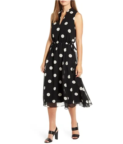 Anne Klein Womens Polka Dot Fit & Flare Dress, TW6