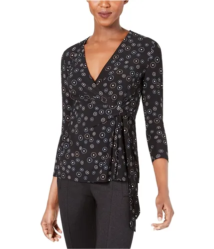 Anne Klein Womens Simone Wrap Blouse