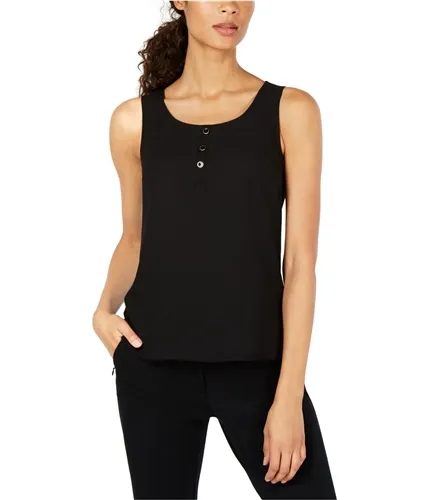 Anne Klein Womens Sleeveless Henley Shirt