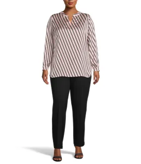 Anne Klein Womens Striped Pullover Blouse, TW1