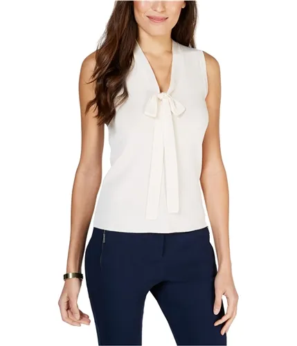 Anne Klein Womens Tie-Front Sleeveless Blouse Top, TW3