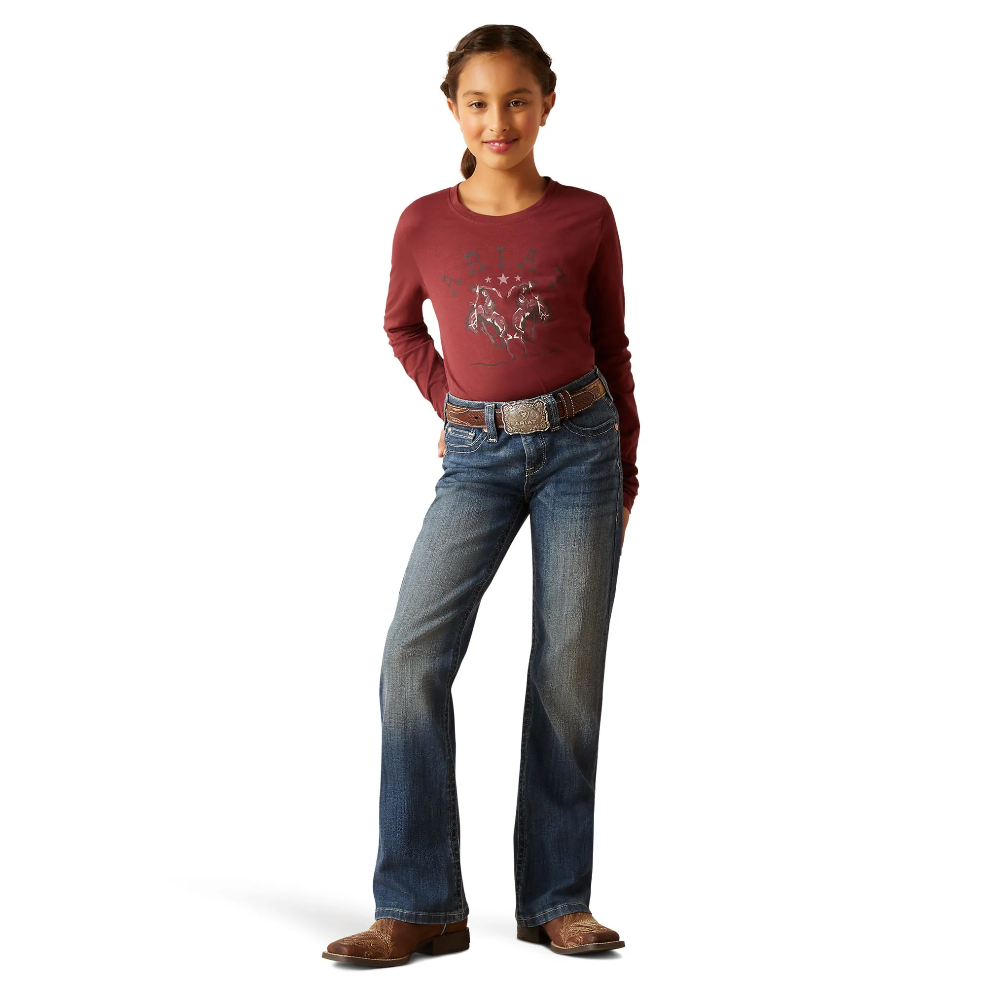 Ariat Girls R.E.A.L. Clover Boot Cut Jeans