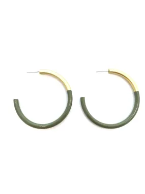 Army Green Lg LIZ Hoops