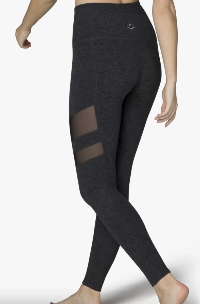 Beyond Yoga Black Charcoal Iconic Silhouette Mesh Legging