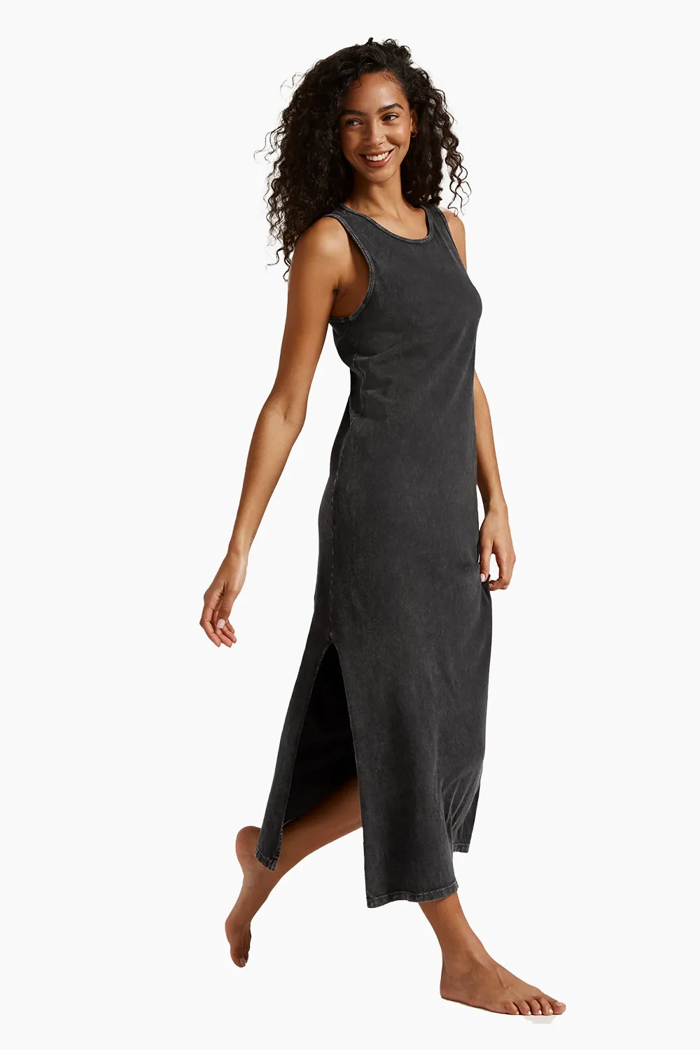 Beyond Yoga Effortless Tank Dress in Washed Black - Buy Now