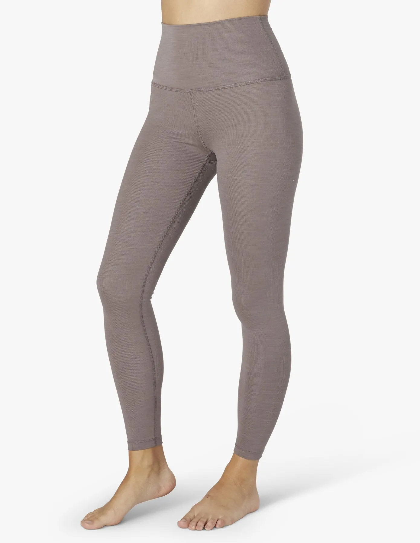 Beyond Yoga Ribbed High Waisted Leggings - Mocha Heather