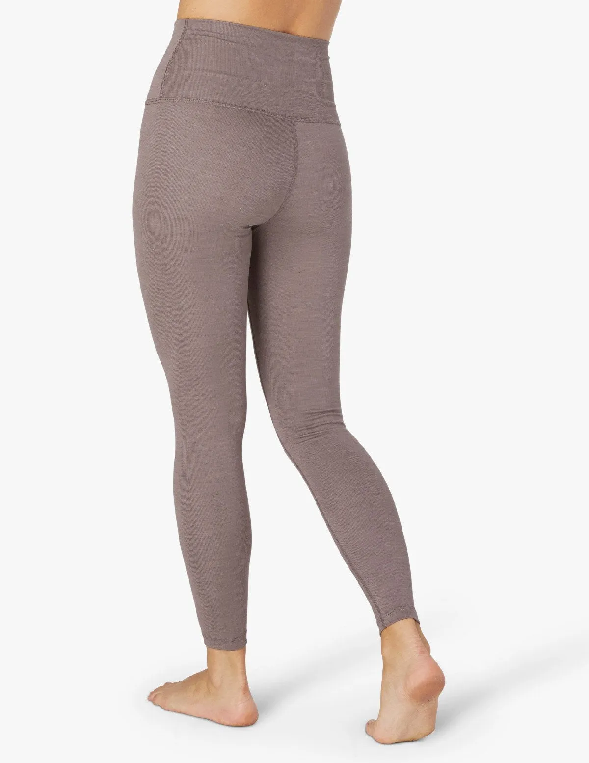 Beyond Yoga Ribbed High Waisted Leggings - Mocha Heather