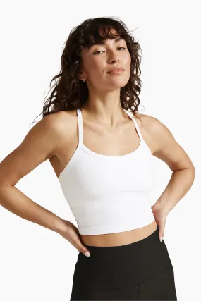 Beyond Yoga Spacedye Slim Racerback Cropped Tank Cloud White