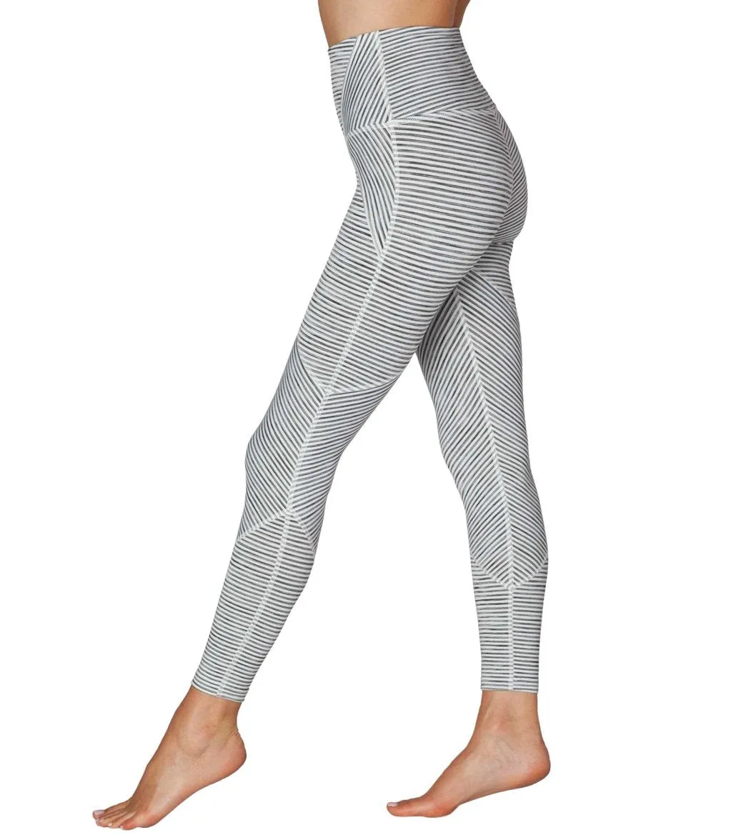 Beyond Yoga white heather surf stripe leggings