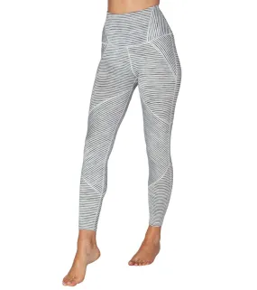 Beyond Yoga white heather surf stripe leggings