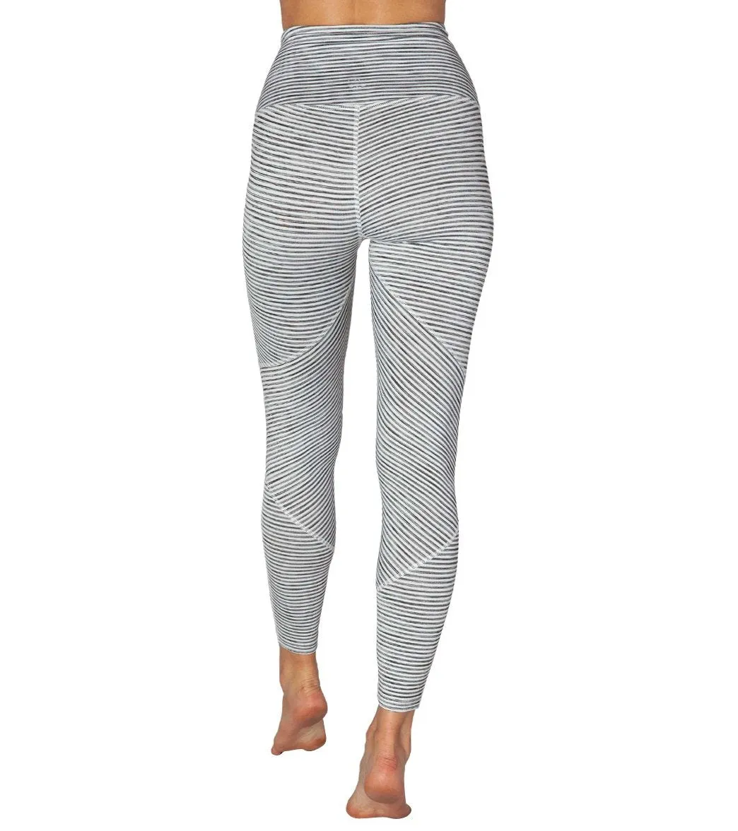 Beyond Yoga white heather surf stripe leggings