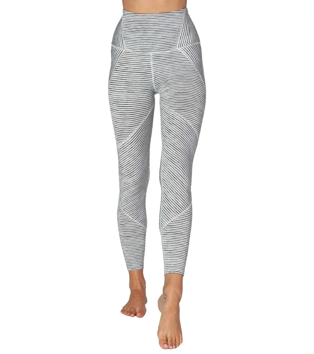 Beyond Yoga white heather surf stripe leggings