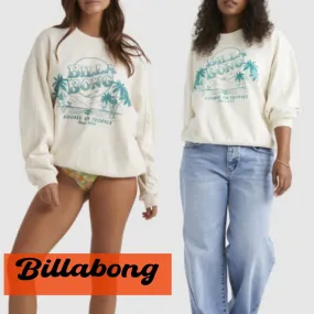 Billabong Crew Neck Sweatshirt - Trendy Street Style Long Sleeves, Blended Fabrics