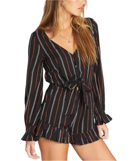 Billabong Womens Sriped Ruffled Romper Jumpsuit