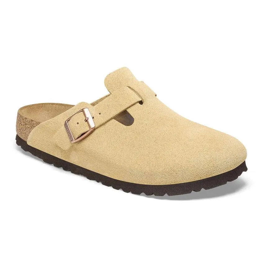 Birkenstock Boston Suede Leather – Latte Cream