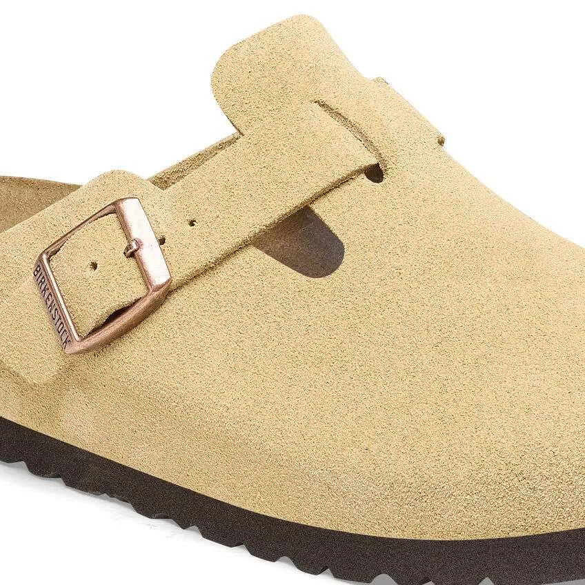 Birkenstock Boston Suede Leather – Latte Cream