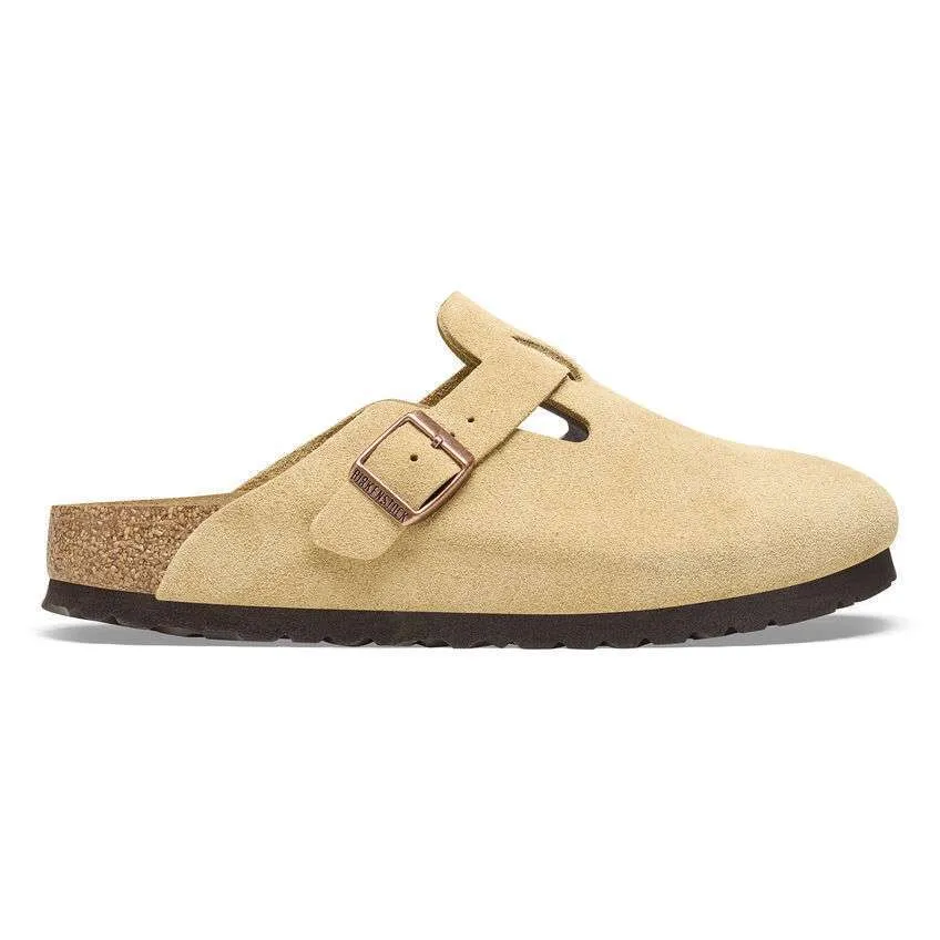 Birkenstock Boston Suede Leather – Latte Cream