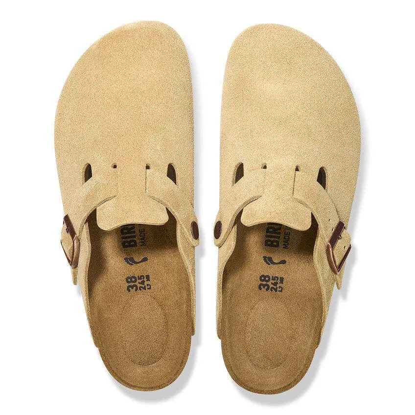 Birkenstock Boston Suede Leather – Latte Cream