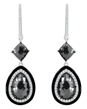 Black Ceramic Diamond Earrings