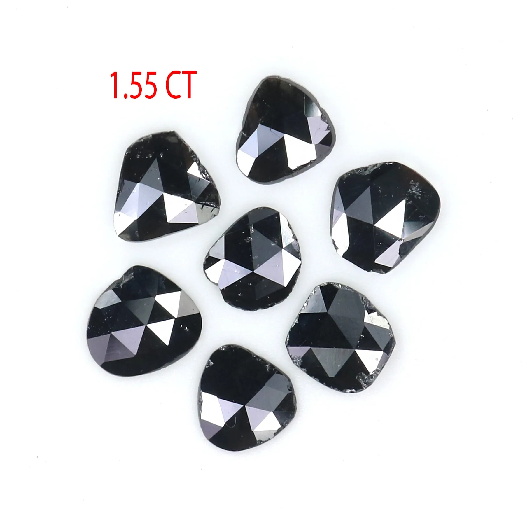 Black Diamond - 1.55 CT Natural Loose Slice - 5.10 MM Rose Cut, Shape L2596