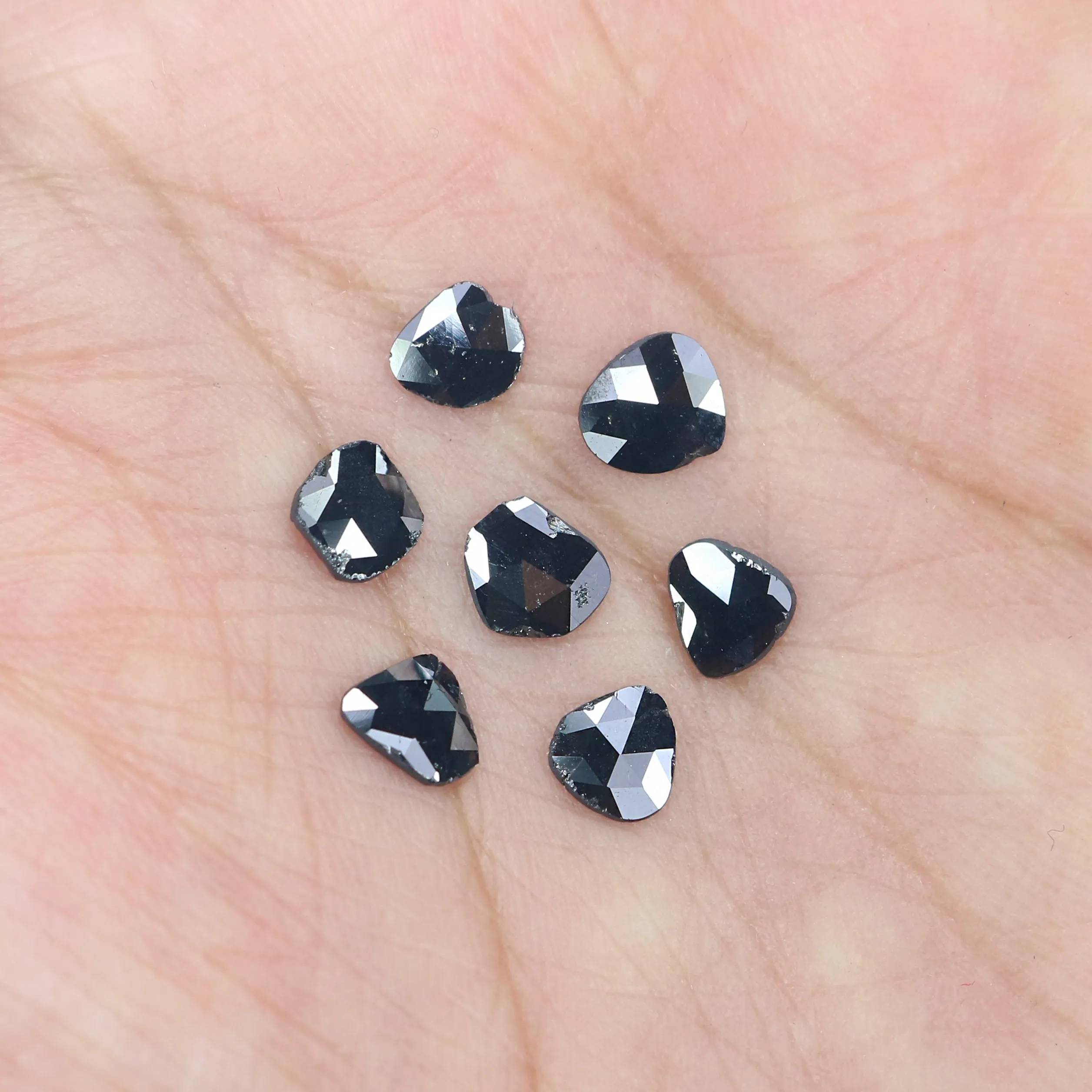 Black Diamond - 1.55 CT Natural Loose Slice - 5.10 MM Rose Cut, Shape L2596