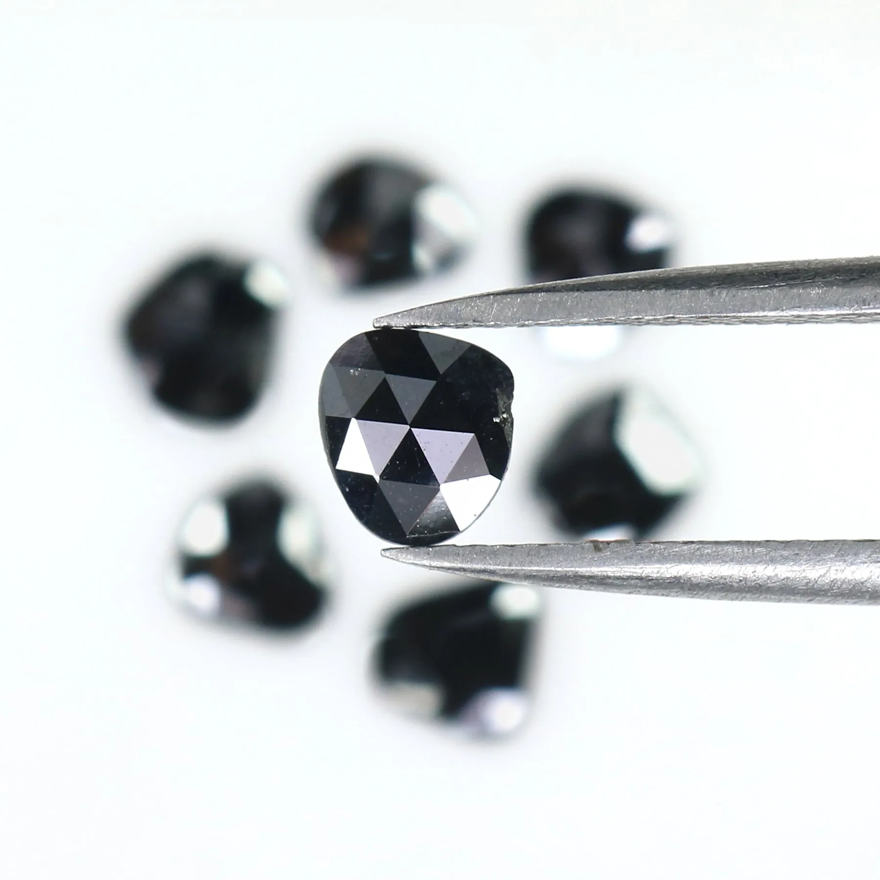 Black Diamond - 1.55 CT Natural Loose Slice - 5.10 MM Rose Cut, Shape L2596