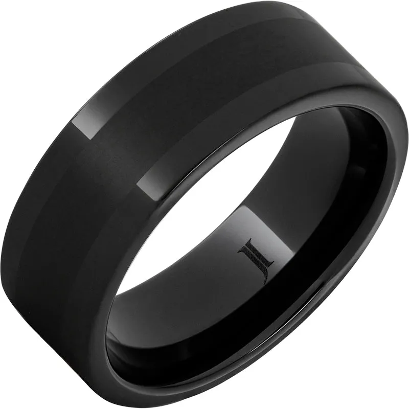 Black Diamond Ceramic Ring - Satin Center