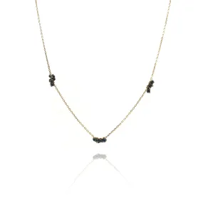 Black Diamond Cluster Necklace