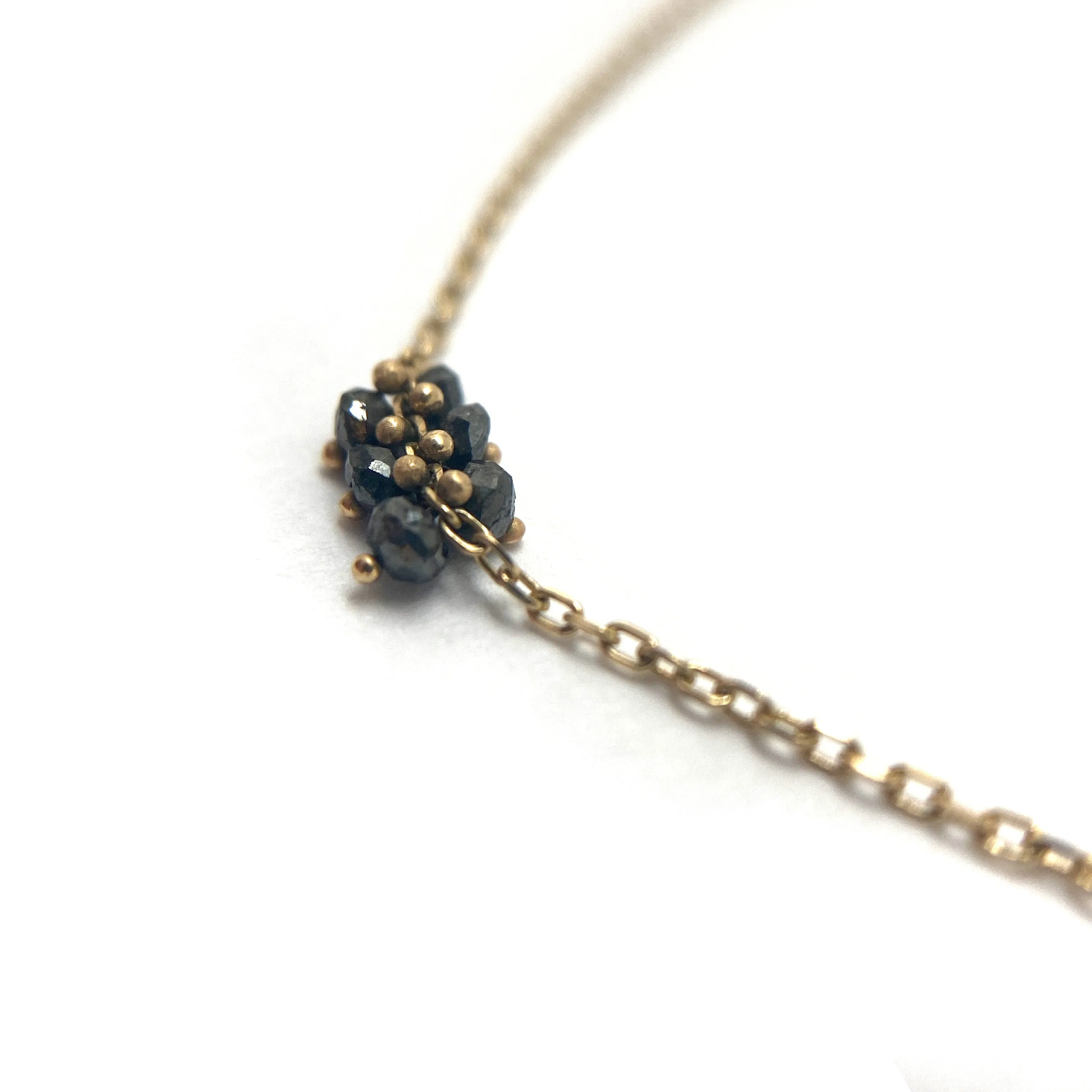 Black Diamond Cluster Necklace