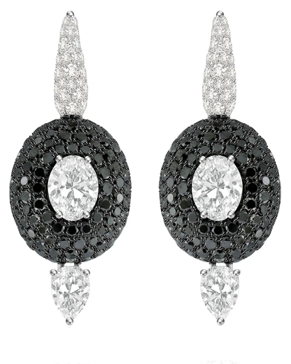 Black Diamond Earrings - White Diamond Earrings - Diamond Earrings